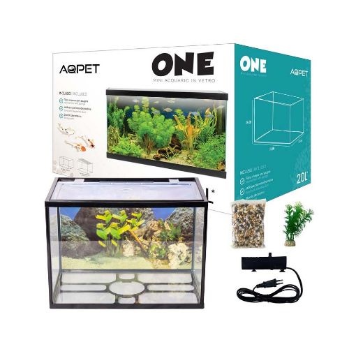 Immagine di AQPET ACQUARIO ONE MINI IN VETRO 20 LT 36x22x26h